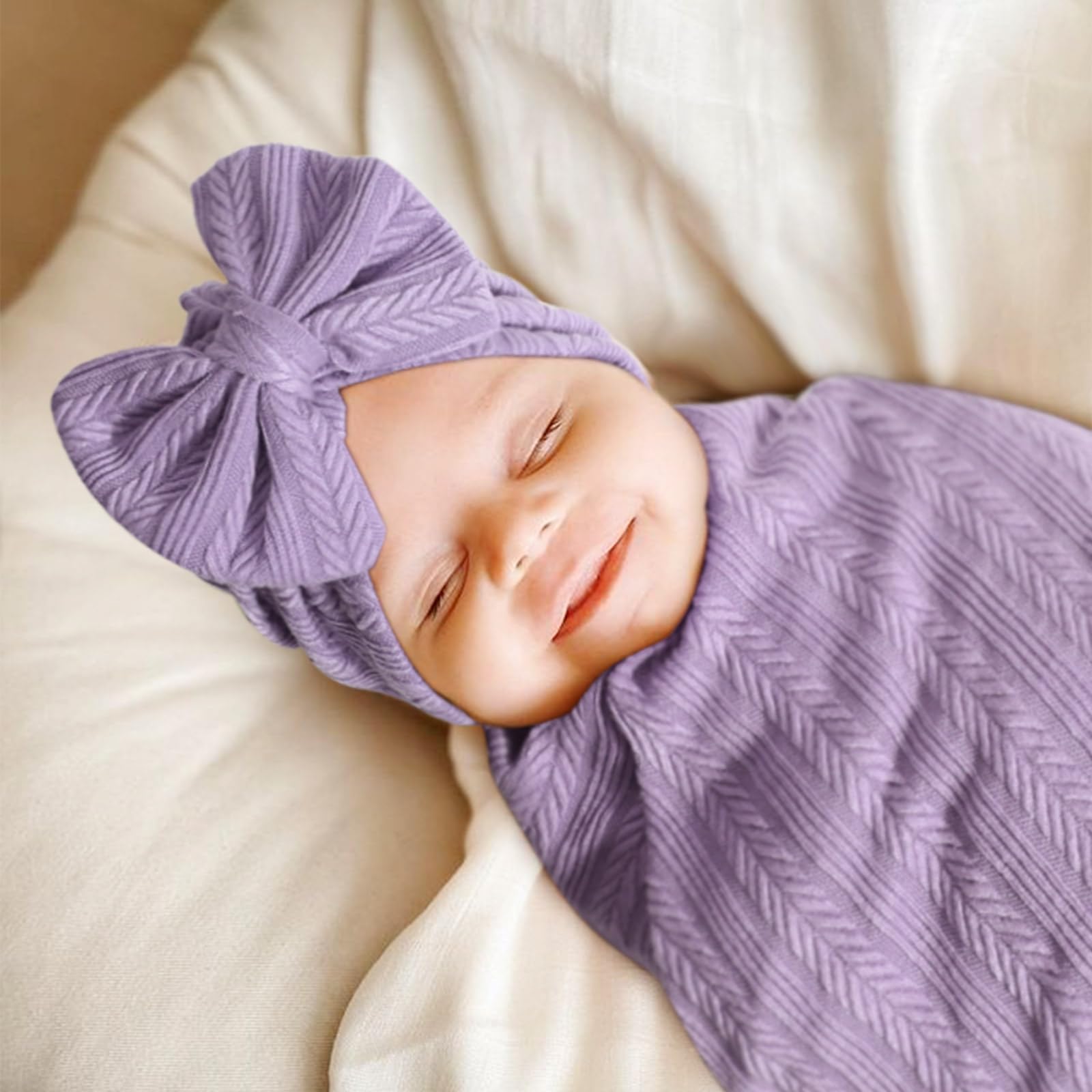 DRESHOW BQUBO matching hat and bow for coordinated newborn outfits