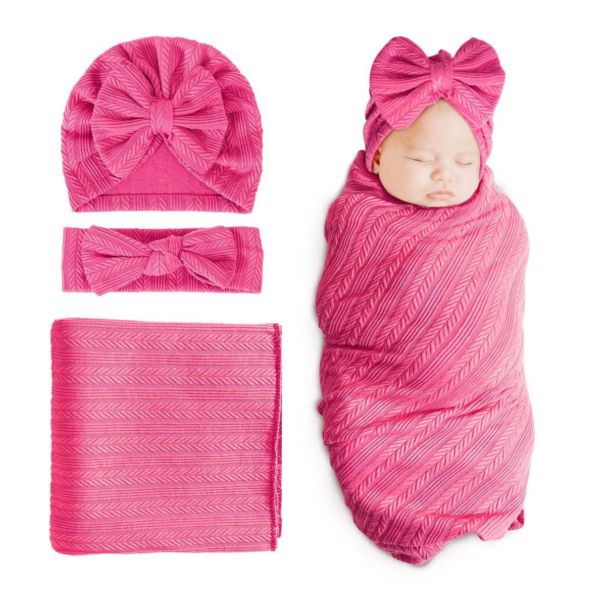 DRESHOW BQUBO newborn receiving blanket with soft knit fabric for gentle skin comfort