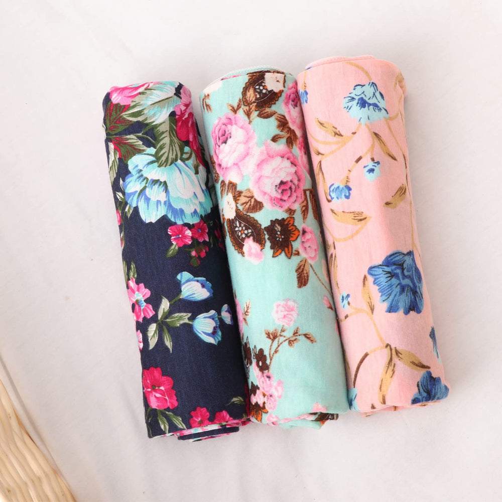 DRESHOW BQUBO three-pack swaddle set offers versatile babywearing options