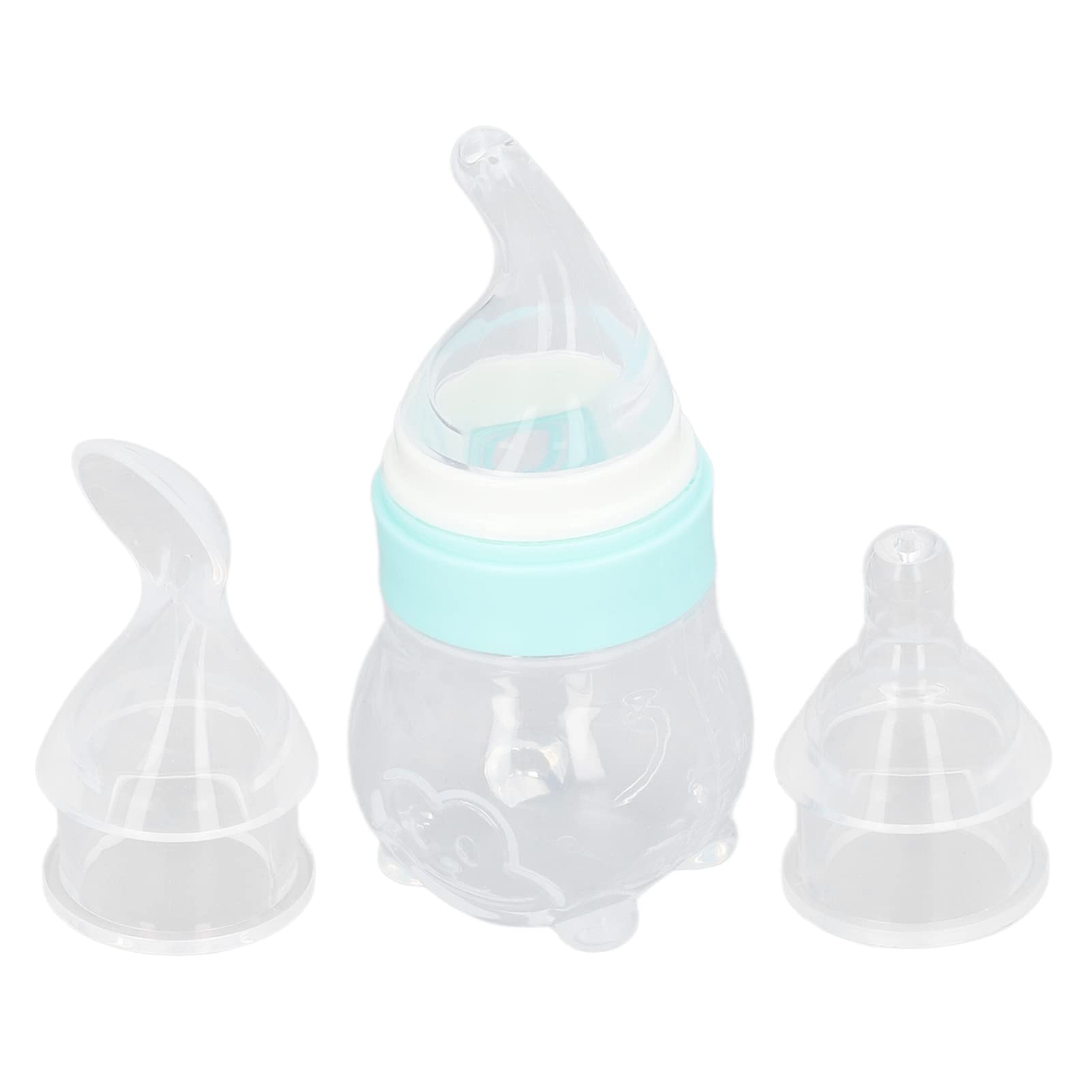 Drfeify detachable infant feeder with spoon attachment for convenient feeding.