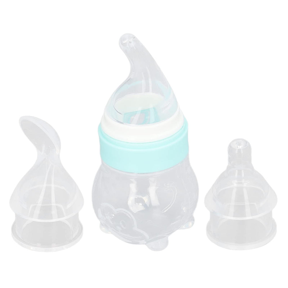 Drfeify detachable infant feeder with spoon attachment for convenient feeding.