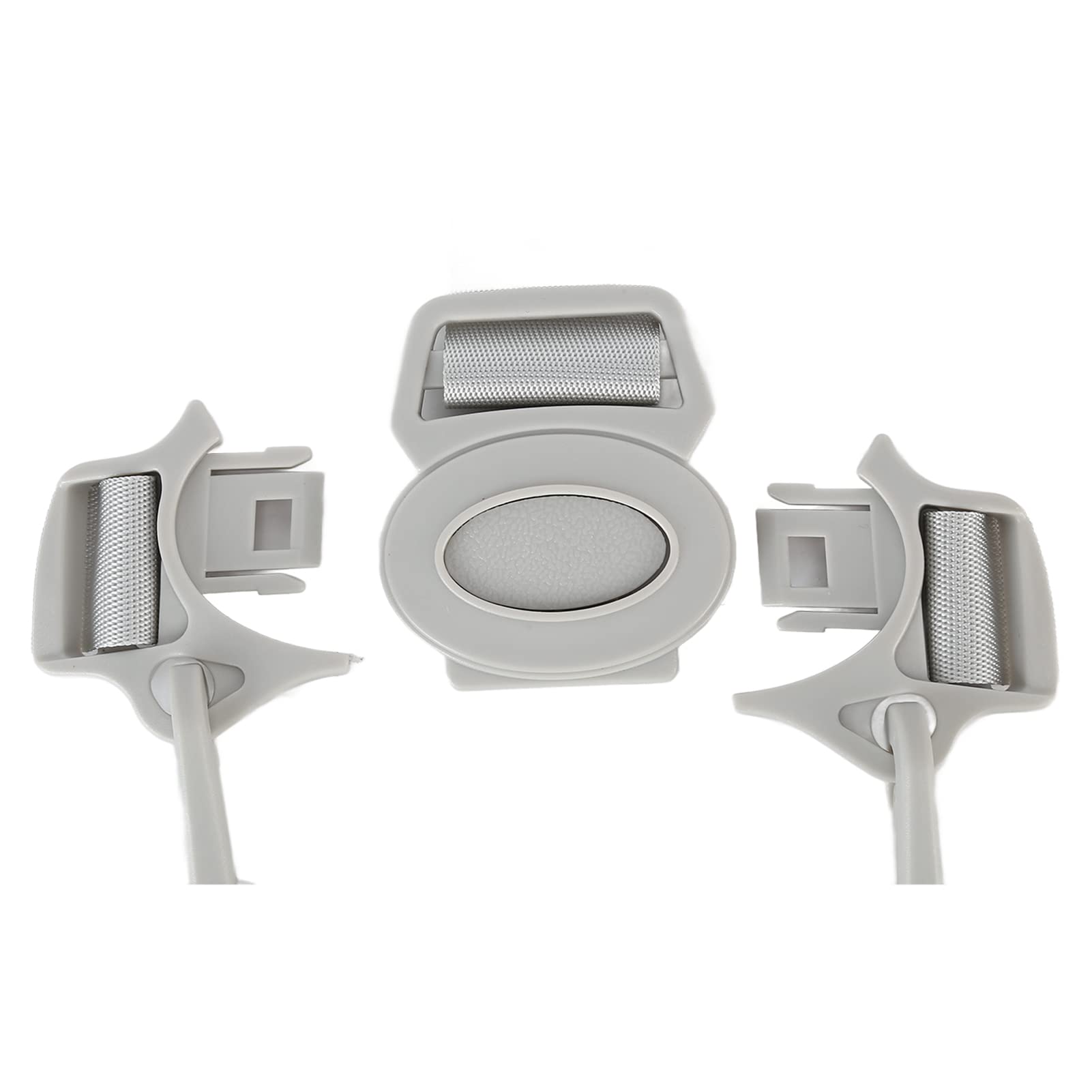 Drfeify shoulder strap and buckle alignment for secure restraint.