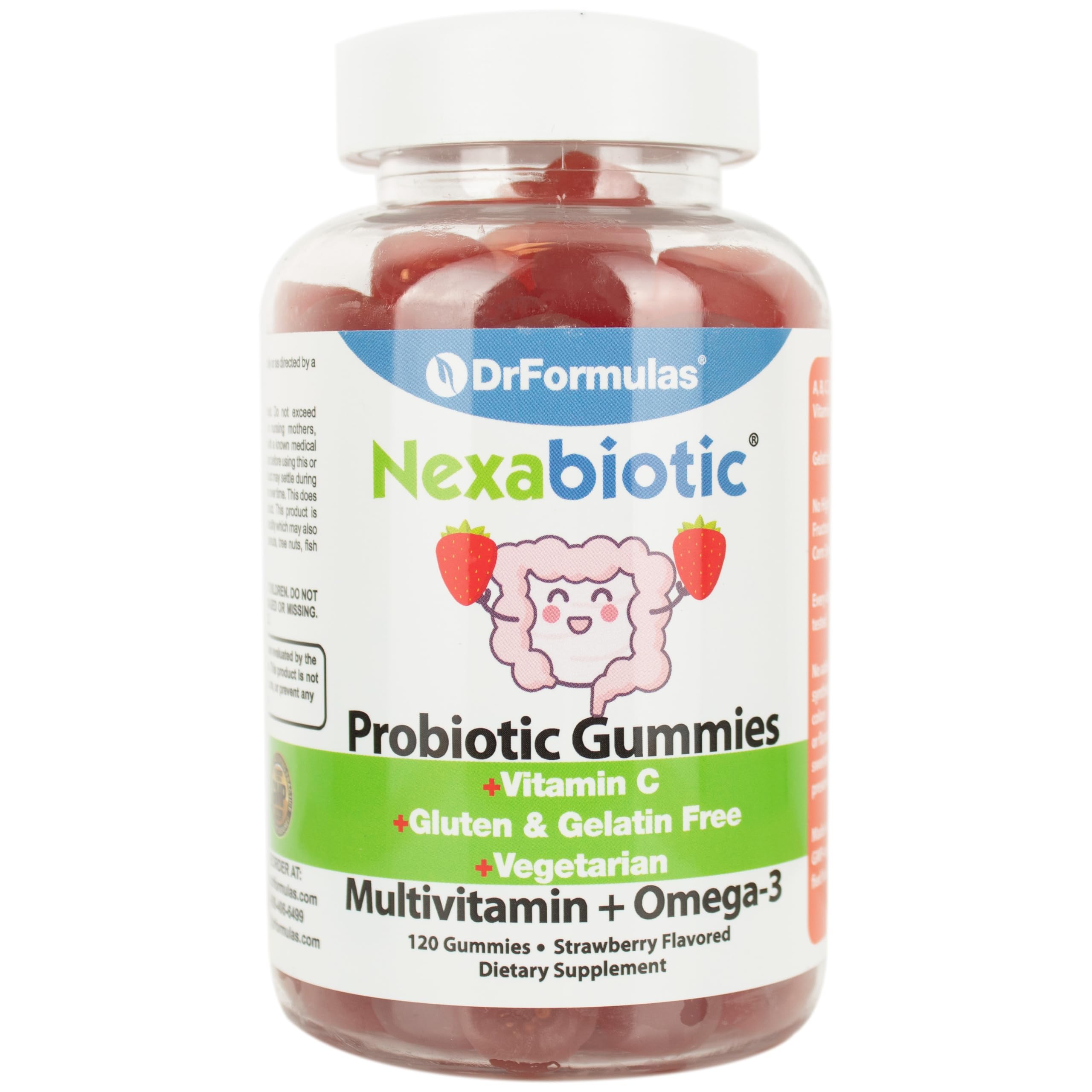 DrFormulas Nexabiotic multivitamin gummies bottle for daily family use.