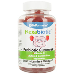 DrFormulas Nexabiotic multivitamin gummies bottle for daily family use.