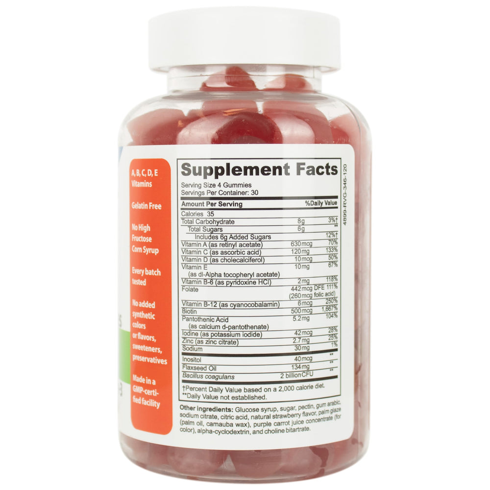 Close-up of Nexabiotic probiotic gummies for kids and adults.