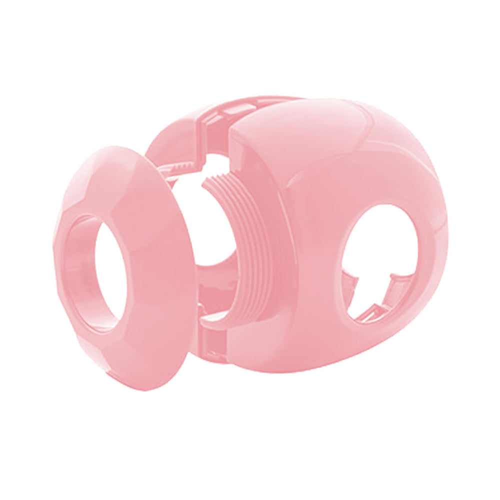 Driddle pink door knob cover in use by a child demonstrates safe handling