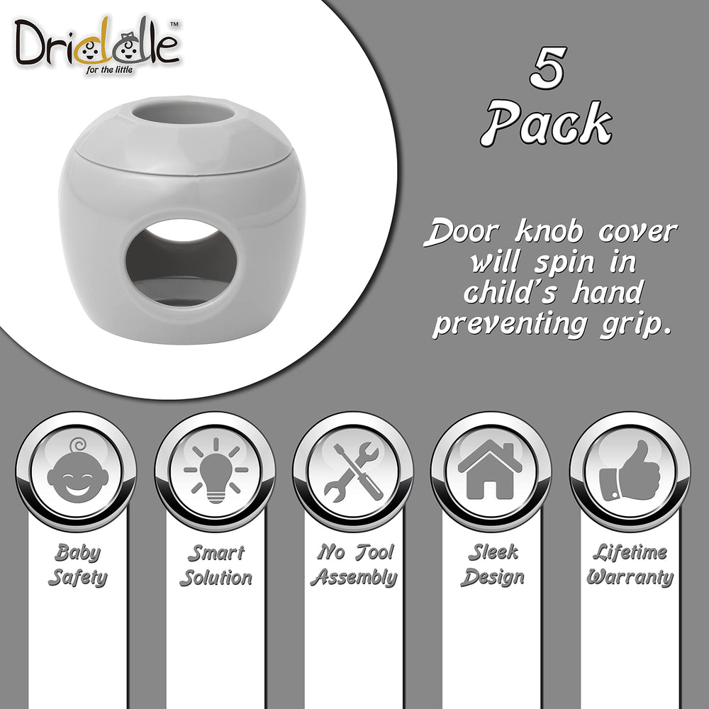 Driddle no-grip spin feature helps keep curious hands safe.