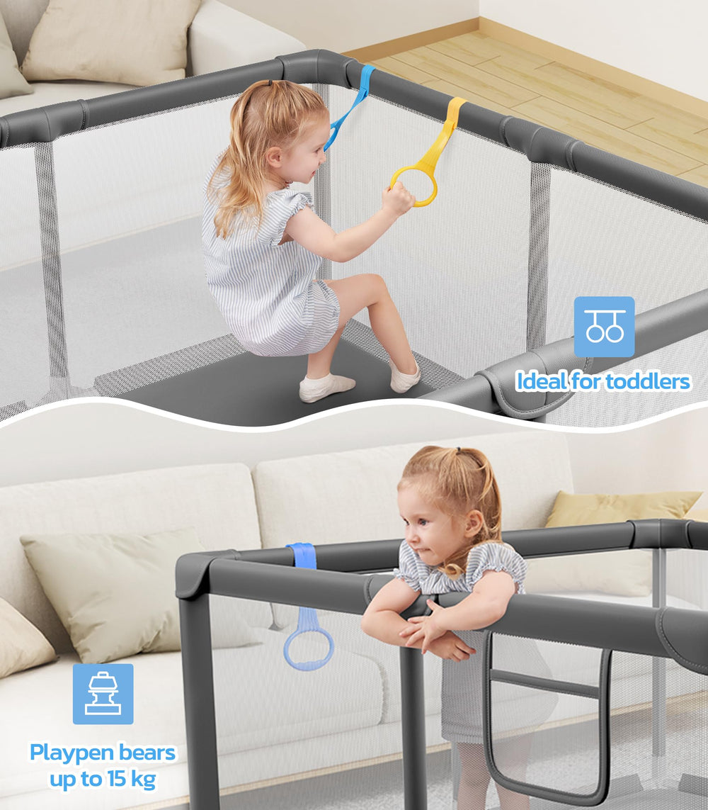 Dripex anti-slip feet keep the playpen steady.
