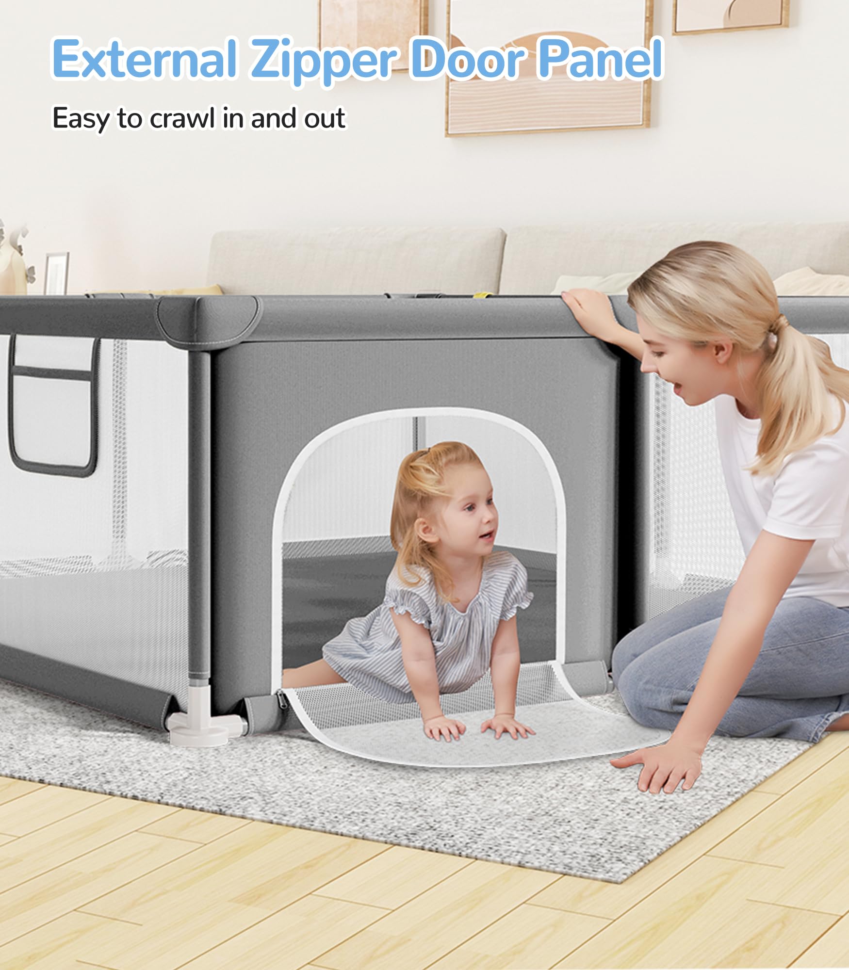 Dripex pet-free zone helps babies focus on play.