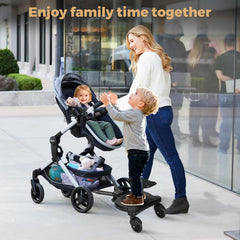 Drizzlen universal stroller board Velcro attachment secures to compatible strollers
