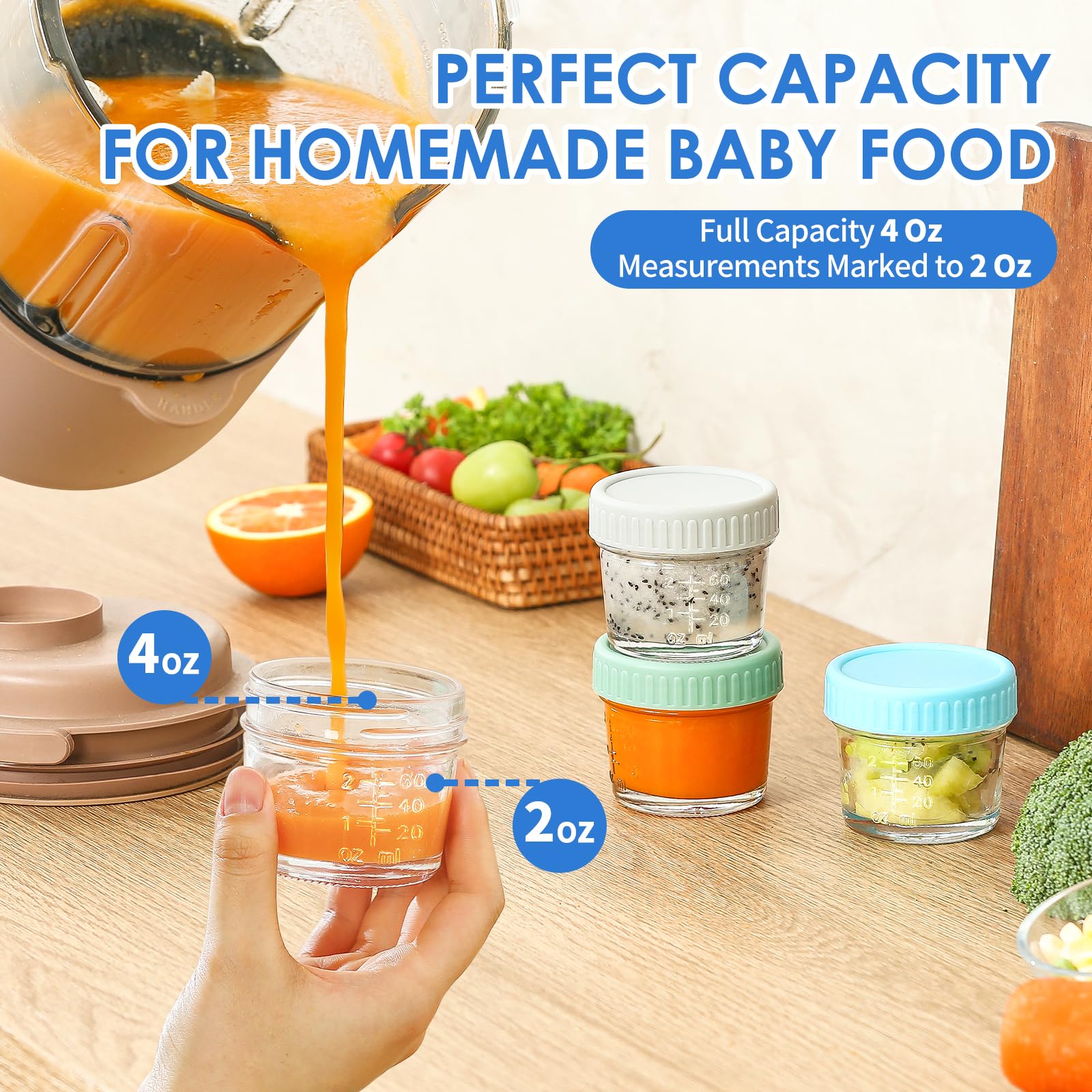 DRKIO airtight silicone seals keep puree freshness and prevent spills on the go.