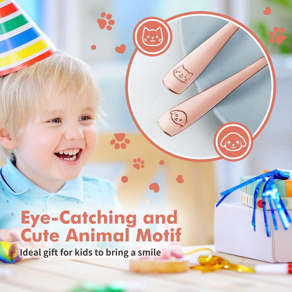 DRKIO embossed animal motifs on spoon for kid engagement