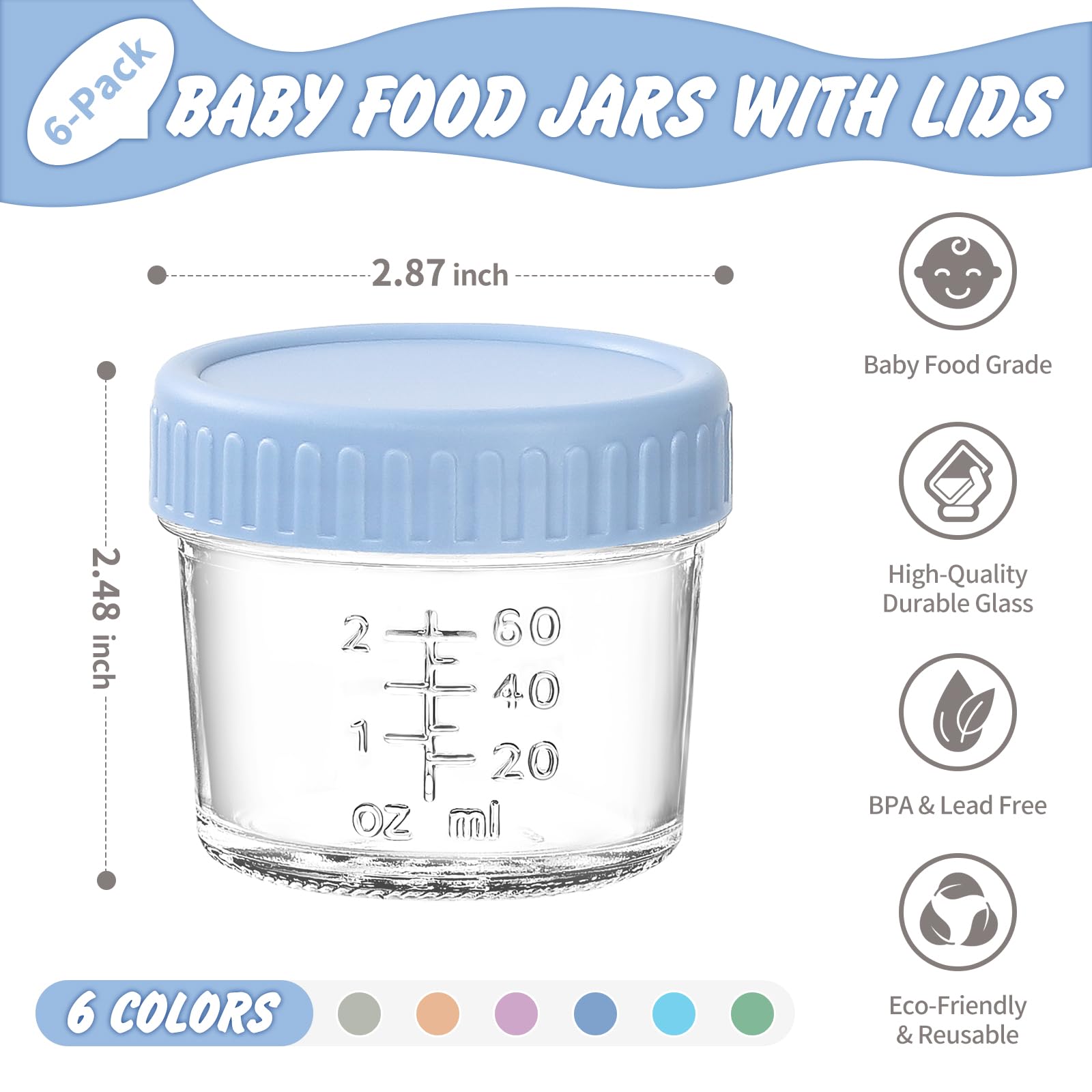 DRKIO glass jars with colorful lids provide organized storage for homemade meals.