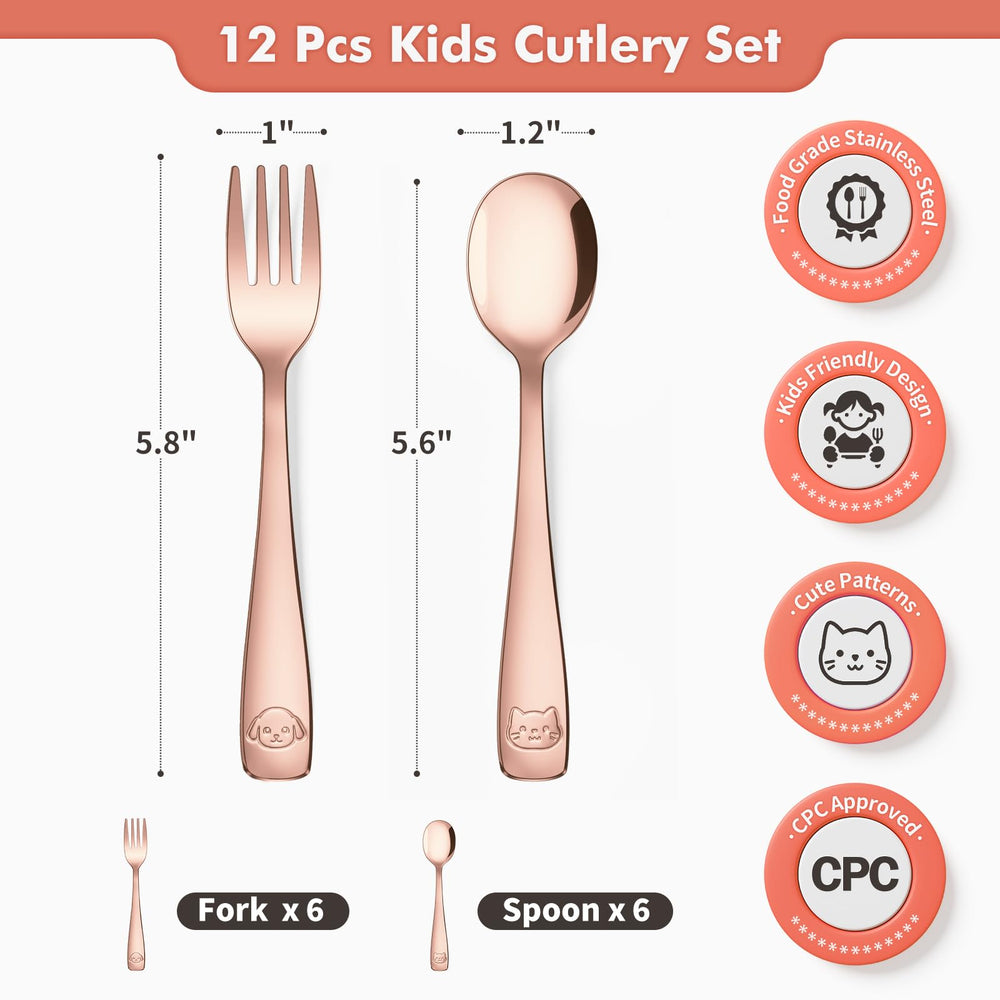 DRKIO toddler fork in rose gold designed for small hands