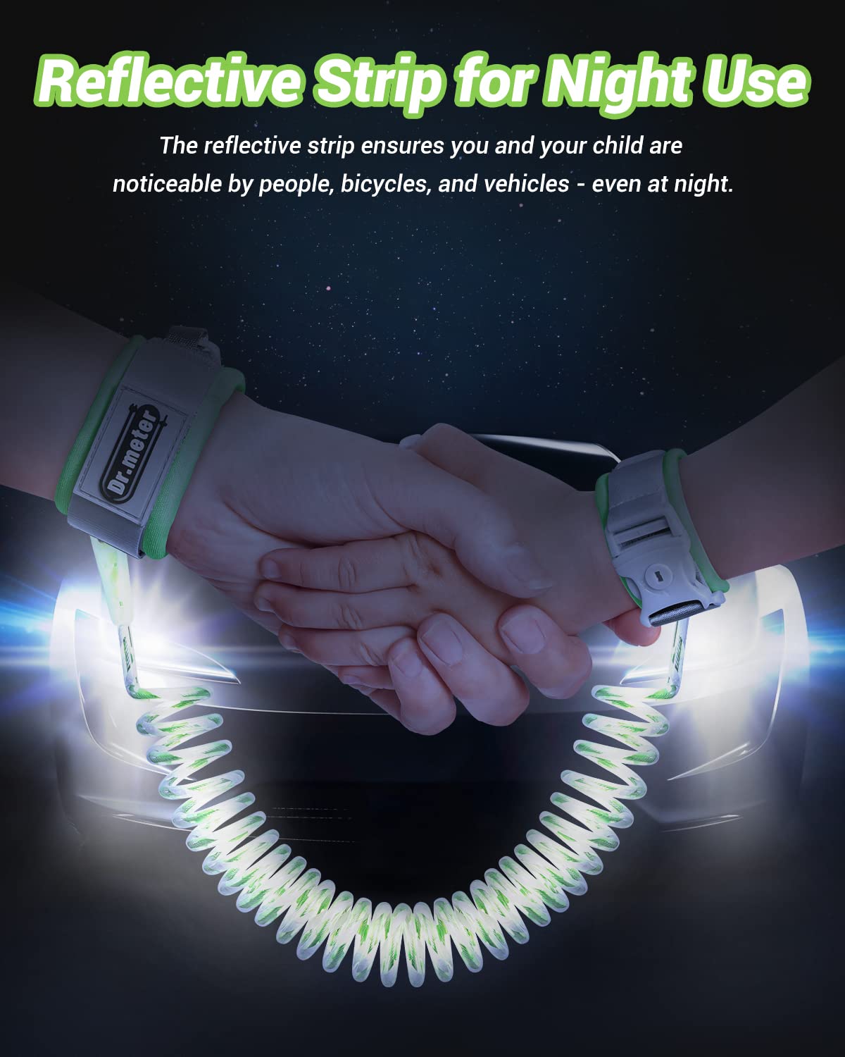 Dr.meter 360-degree swivel clip minimizes tangling as children move.