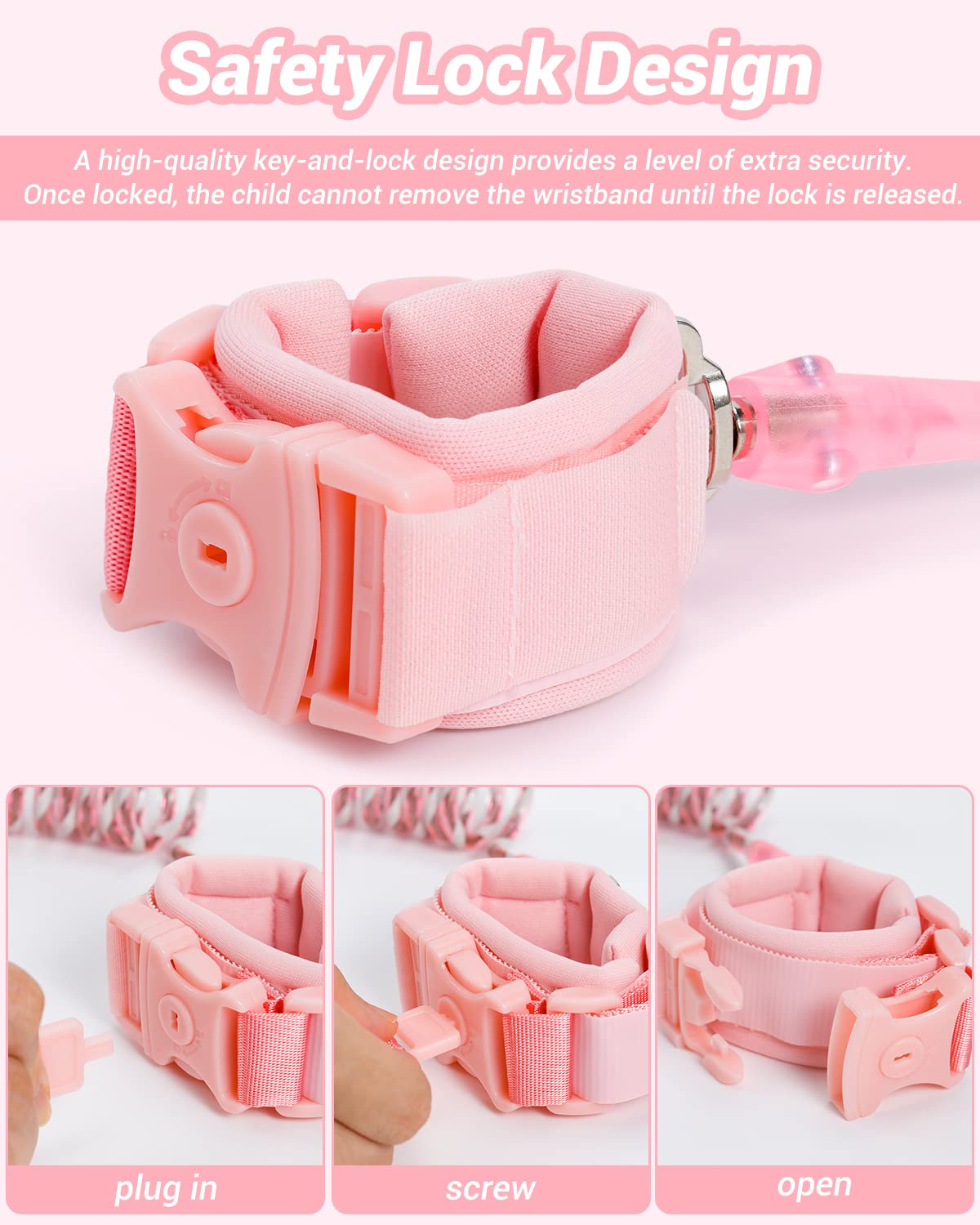 Dr.meter Kids Leash breathable wristband prevents chafing during long outings.