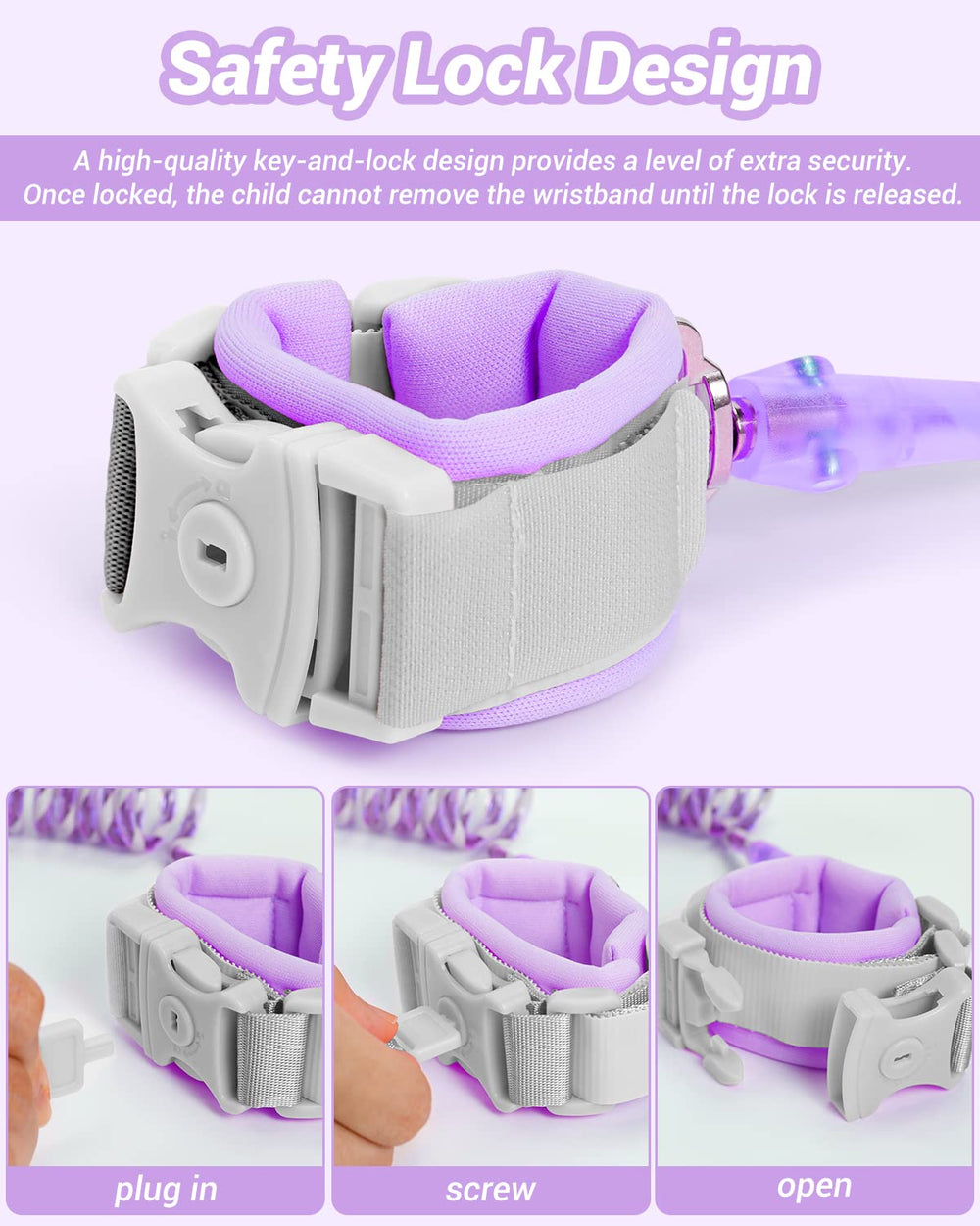 Dr.meter Kids Leash breathable wristband keeps skin comfortable.