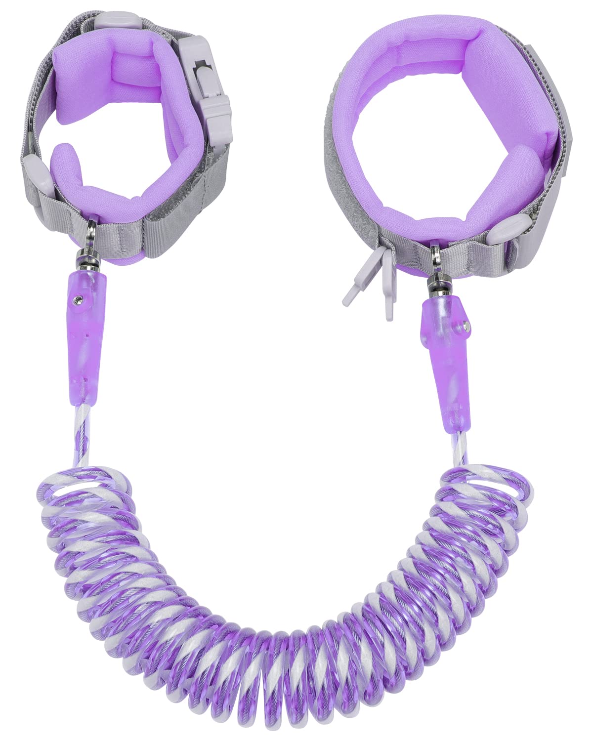 Dr.meter Kids Leash purple wrist-link secured for crowded places.