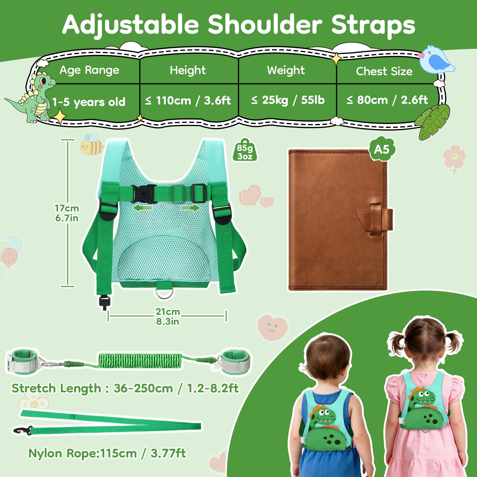 Dr.meter soft shoulder straps provide gentle comfort