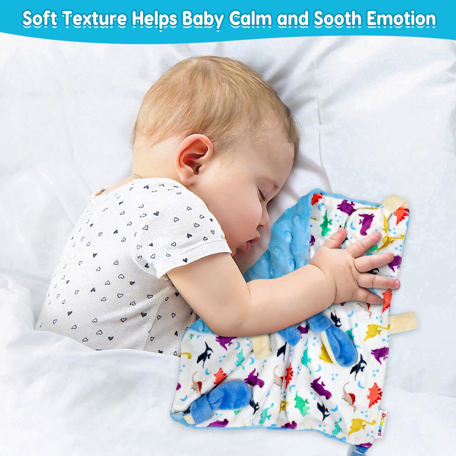 Dr.Rapeti compact 10x10 inch security blanket fits easily in small hands.
