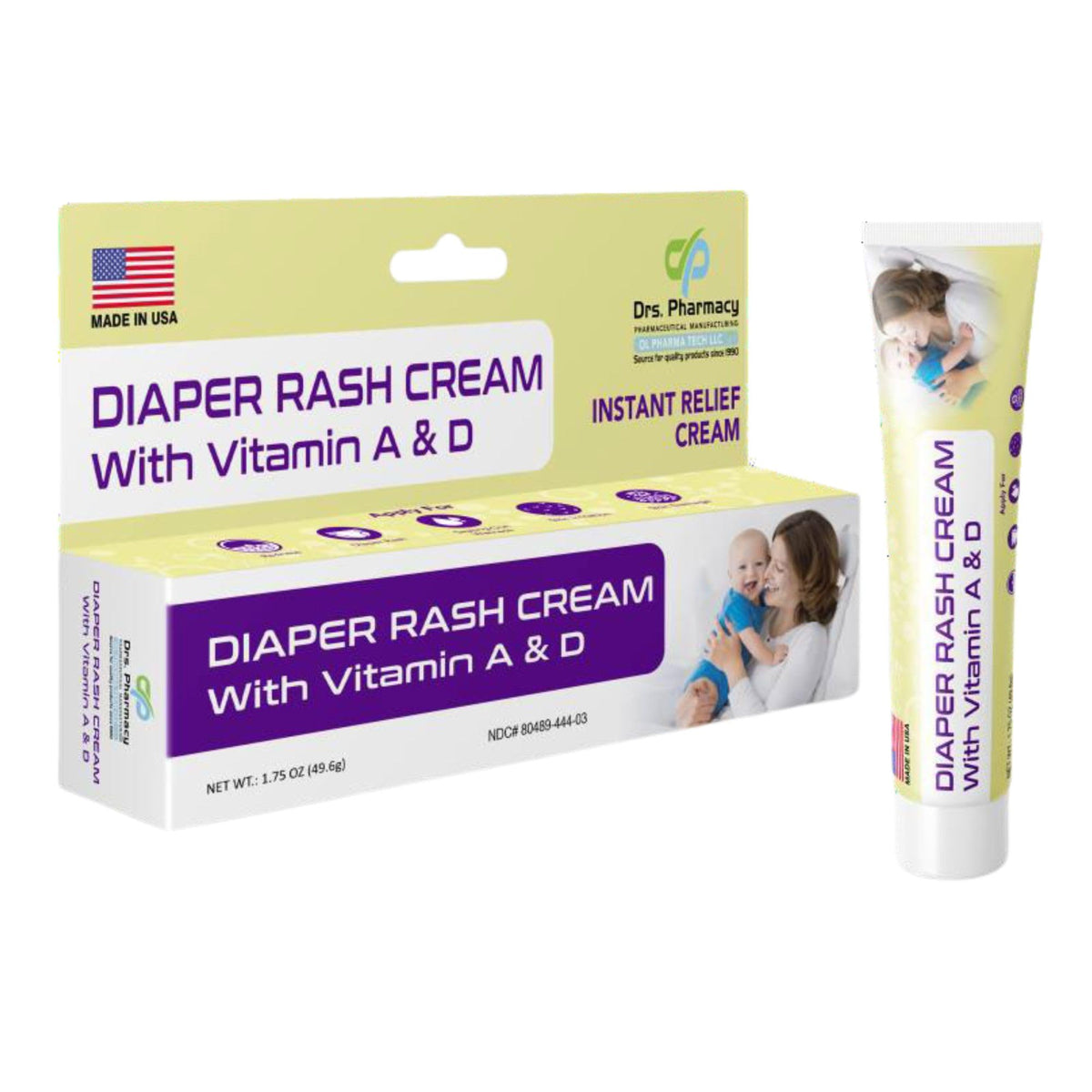 Drs. Pharmacy Diaper Rash Cream bottle front shows compact, travel-friendly packaging.