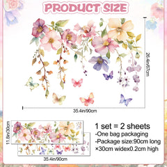 DRWSSR Colorful Flowers and Vines Decal brightens walls without damage.