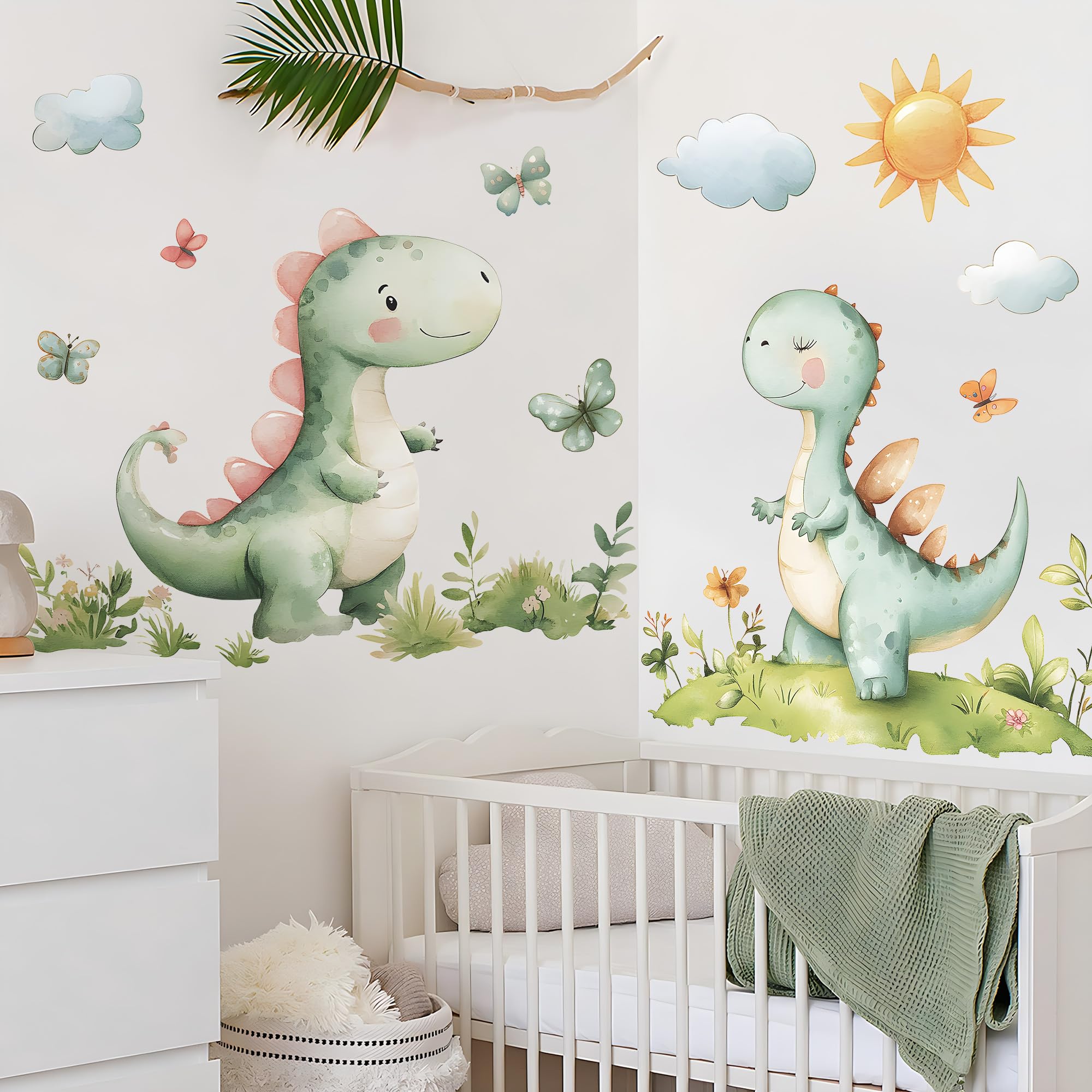 DRWSSR dinosaur door and window decal doubles as playful entry decor.