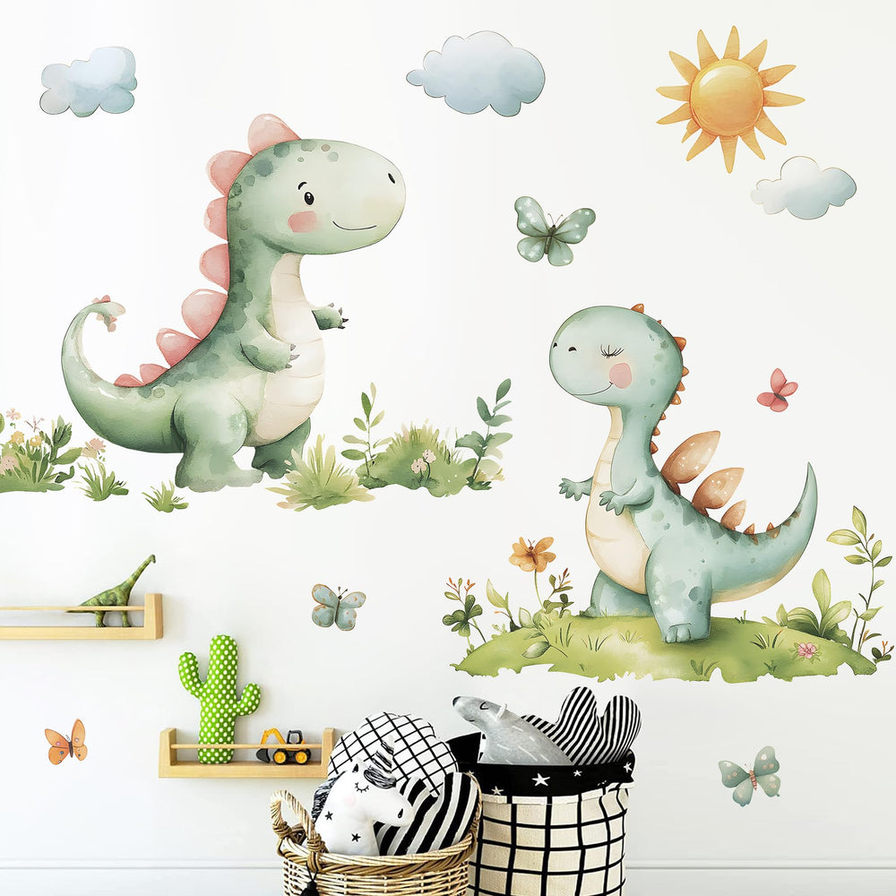 DRWSSR dinosaur wall art for living rooms adds charm without mess.