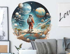 DRWSSR Space Astronaut Wall Decal astronaut figure to spark imagination in a kids' room