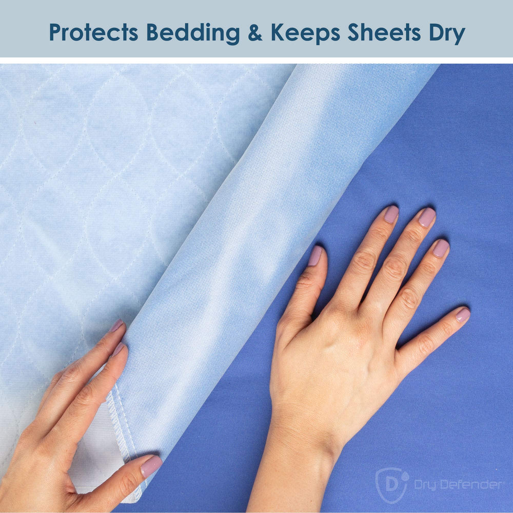 Dry Defender non-slip barrier helps the pad stay in place overnight.