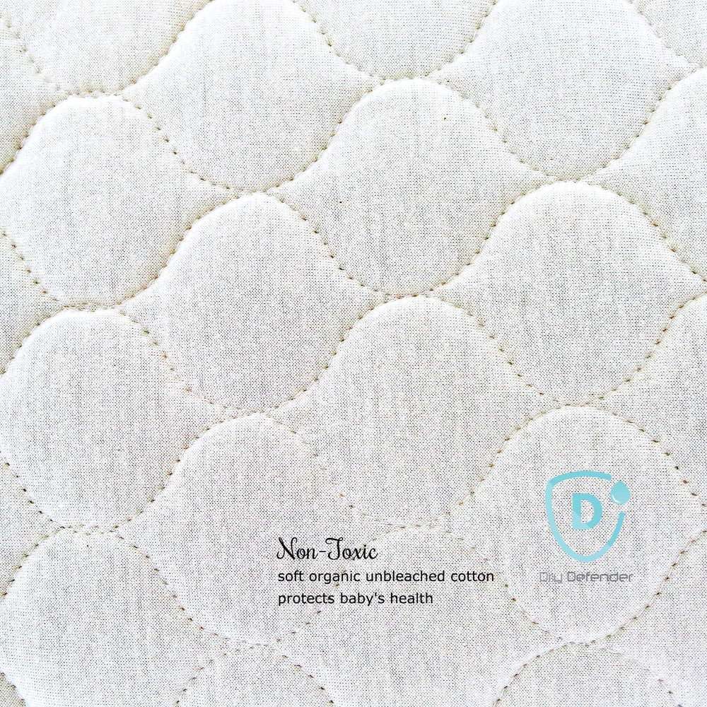 Dry Defender crib pad cover waterproof layer demonstrates leak protection