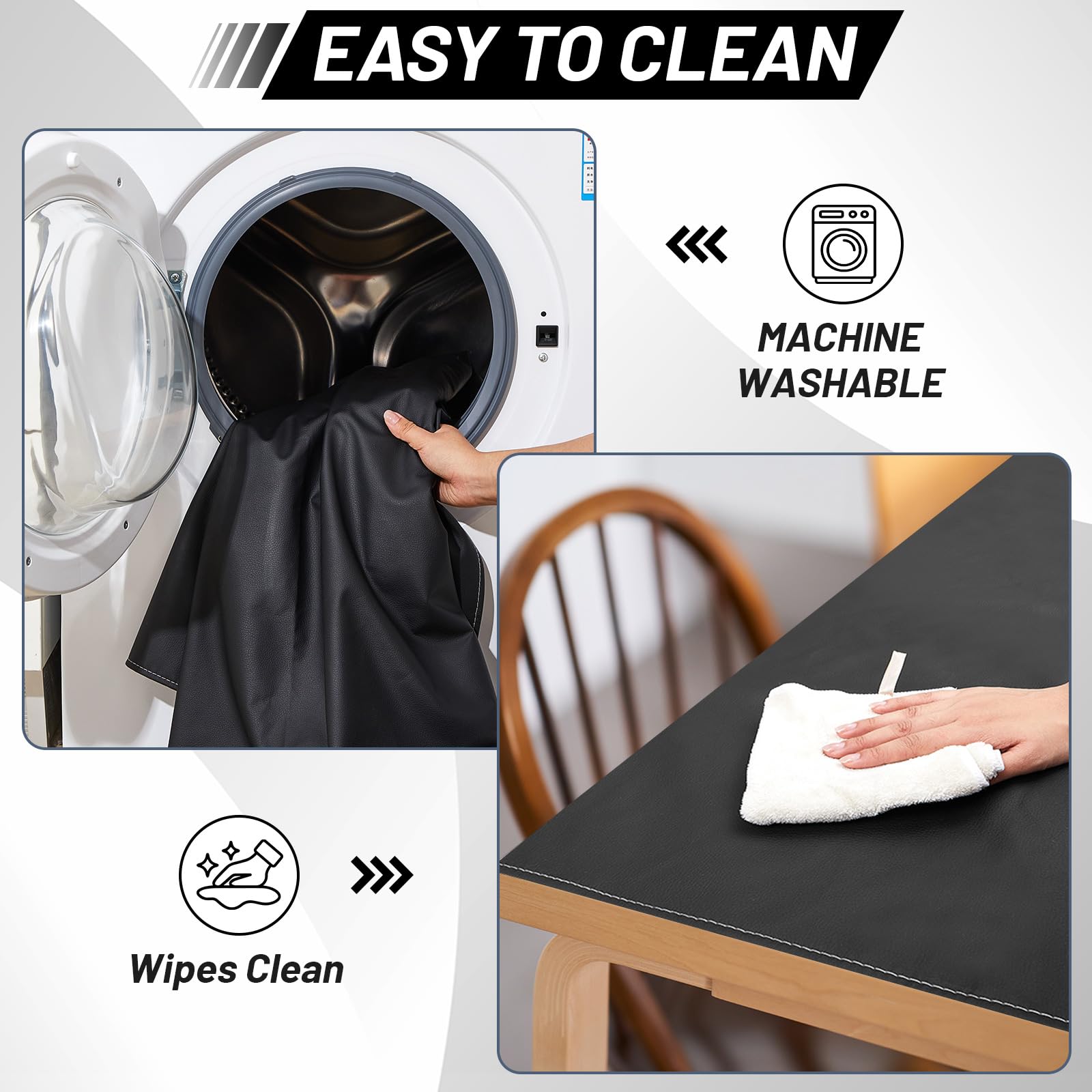 Drydiet mat features a non-slip bottom for stable use on wooden floors