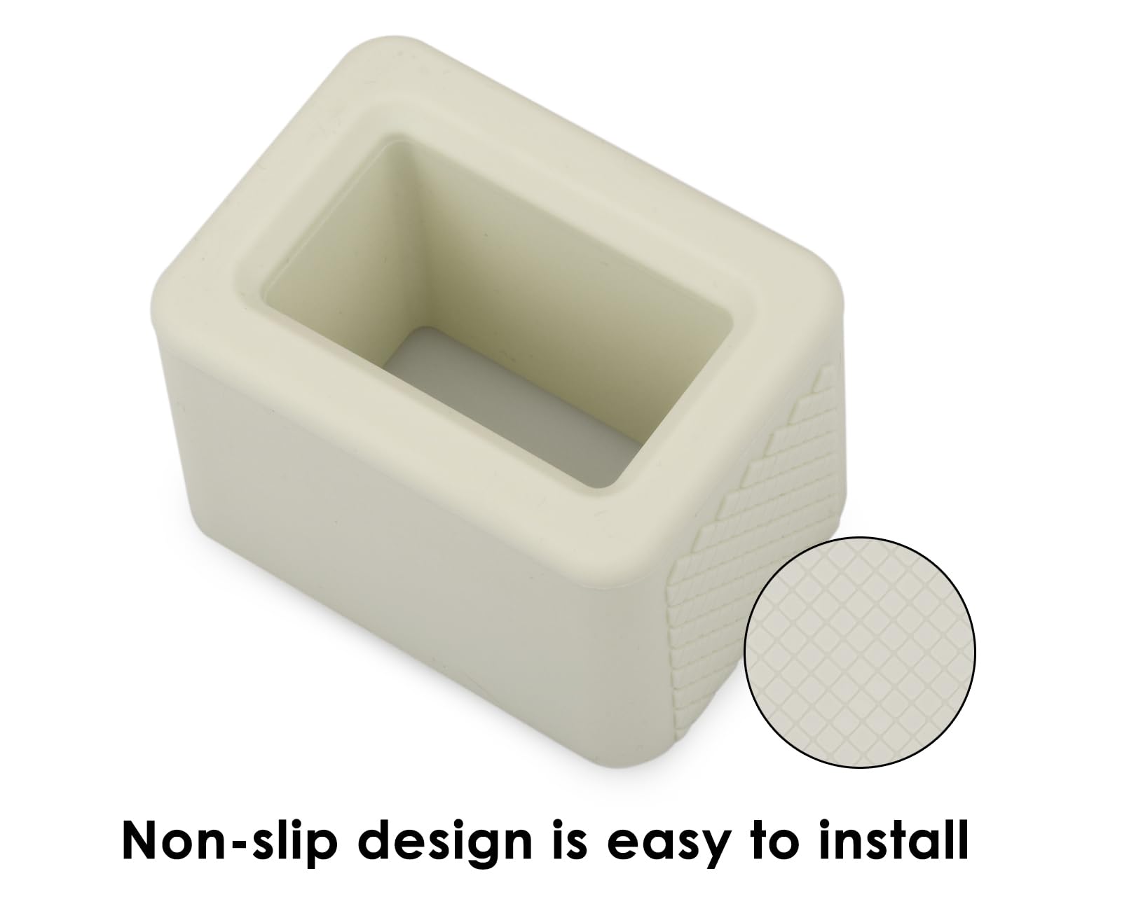 DS Distinctive Style BPA-free silicone seat belt holder close-up in beige