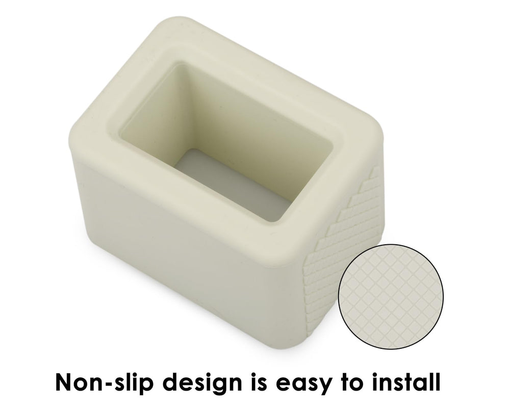 DS Distinctive Style BPA-free silicone seat belt holder close-up in beige