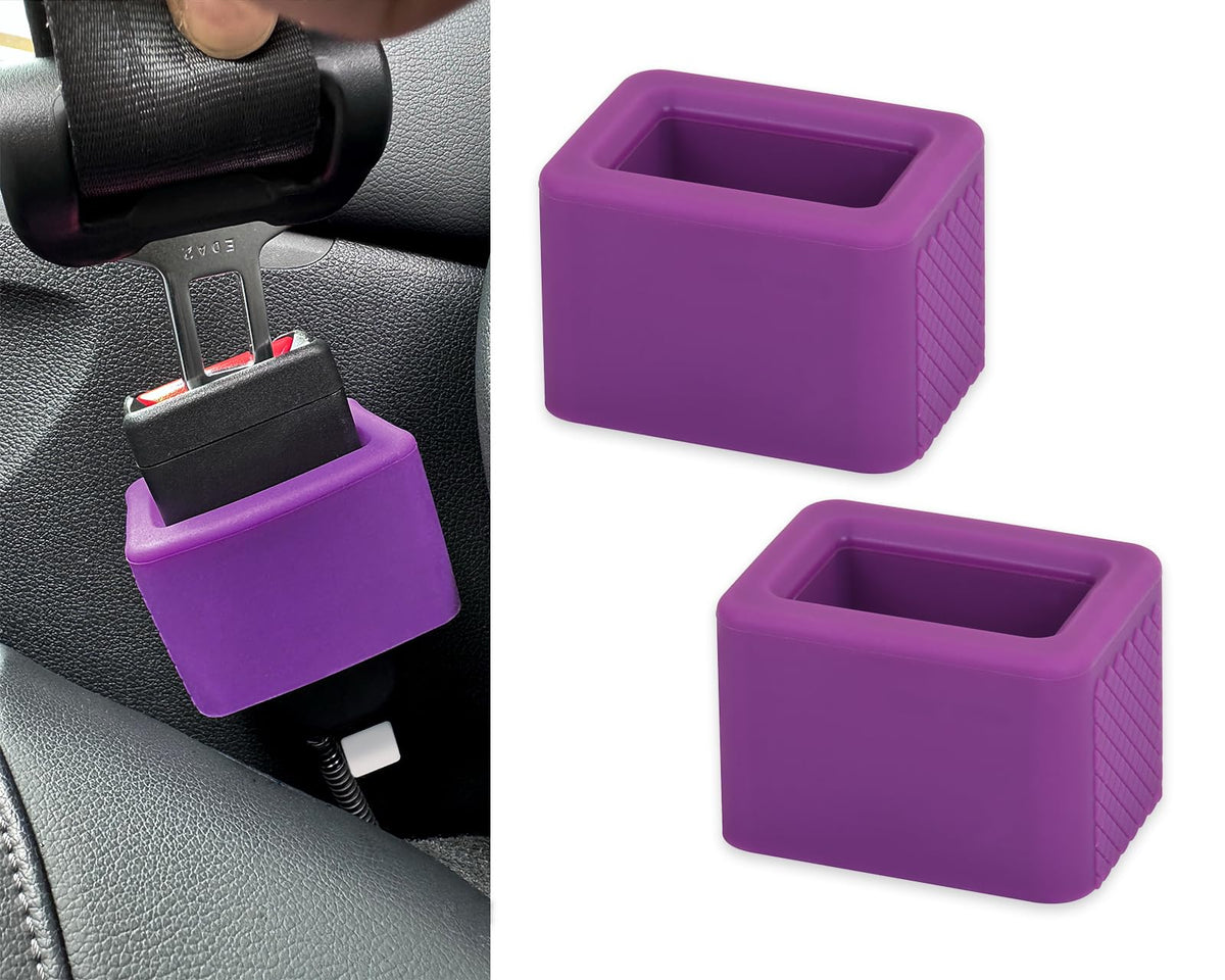 DS. DISTINCTIVE STYLE seat belt holder purple left view highlights easy reach