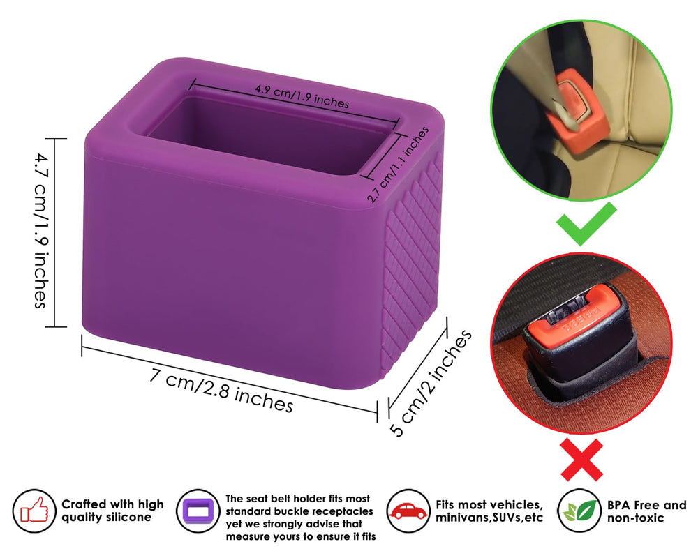 DS. DISTINCTIVE STYLE seat belt holder purple right view shows compact design
