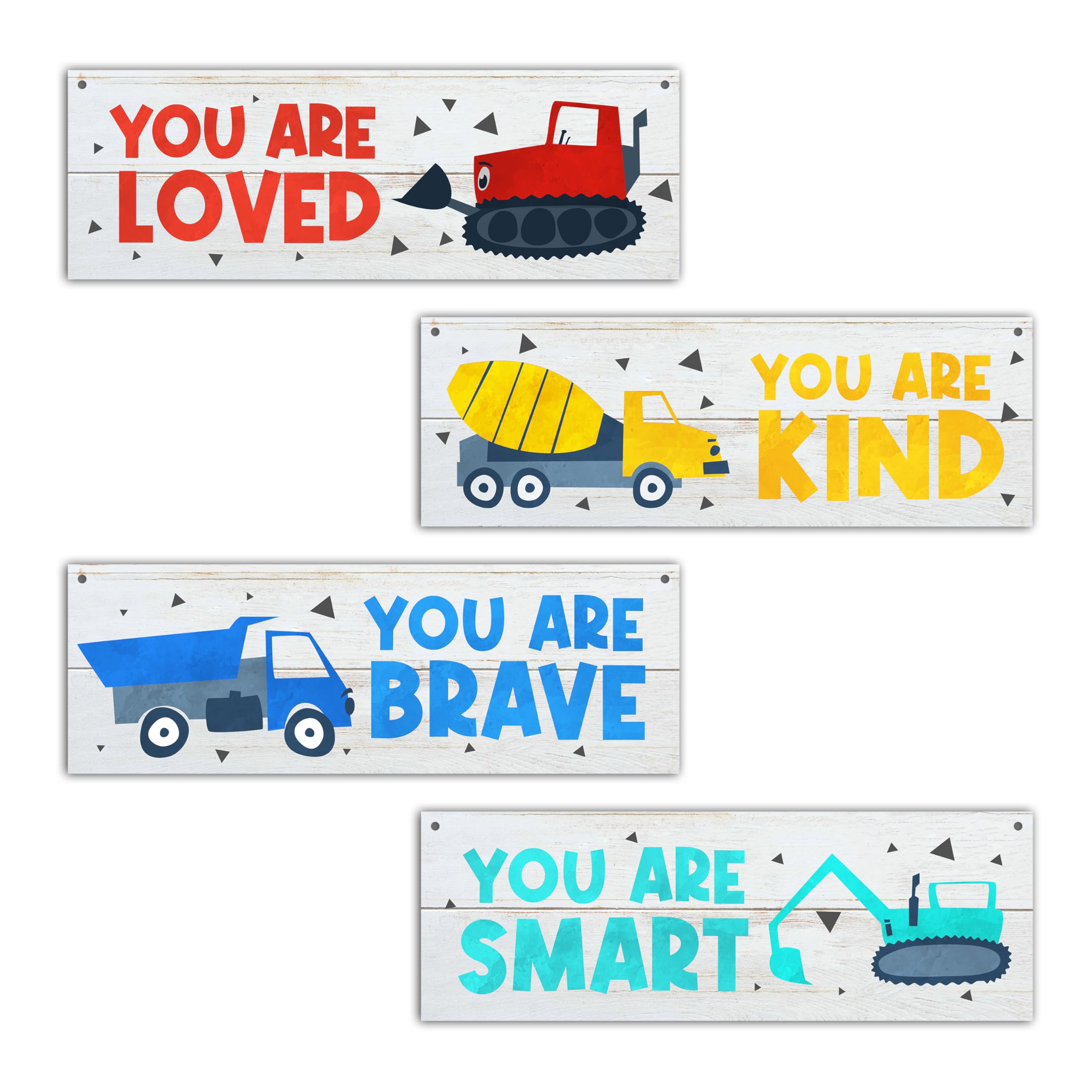 Dskly construction vehicles wall decor sign adds vibrant motivation for kids' rooms.