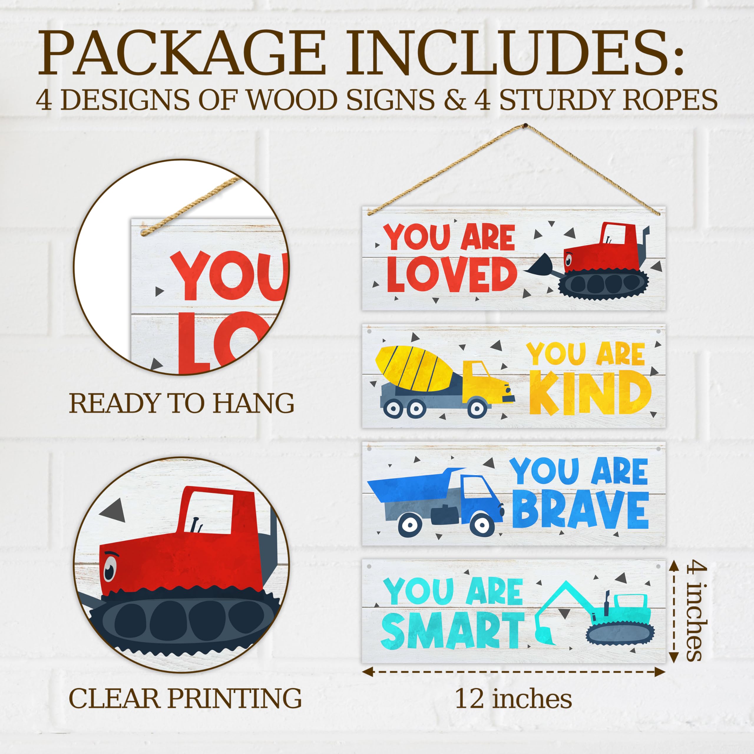 Dskly vehicle-themed signs brighten playrooms and classrooms with clear quotes.