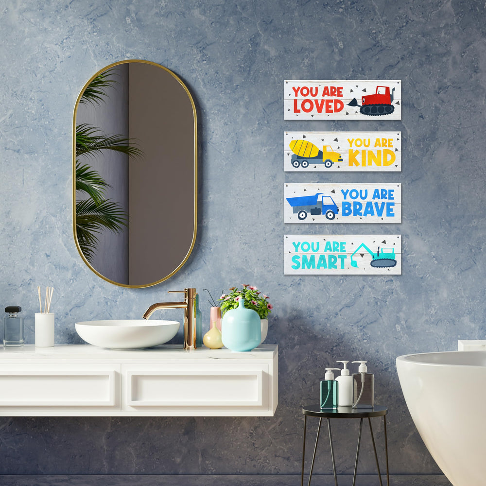 Dskly signs measure about 12 by 4 inches, ready to hang.