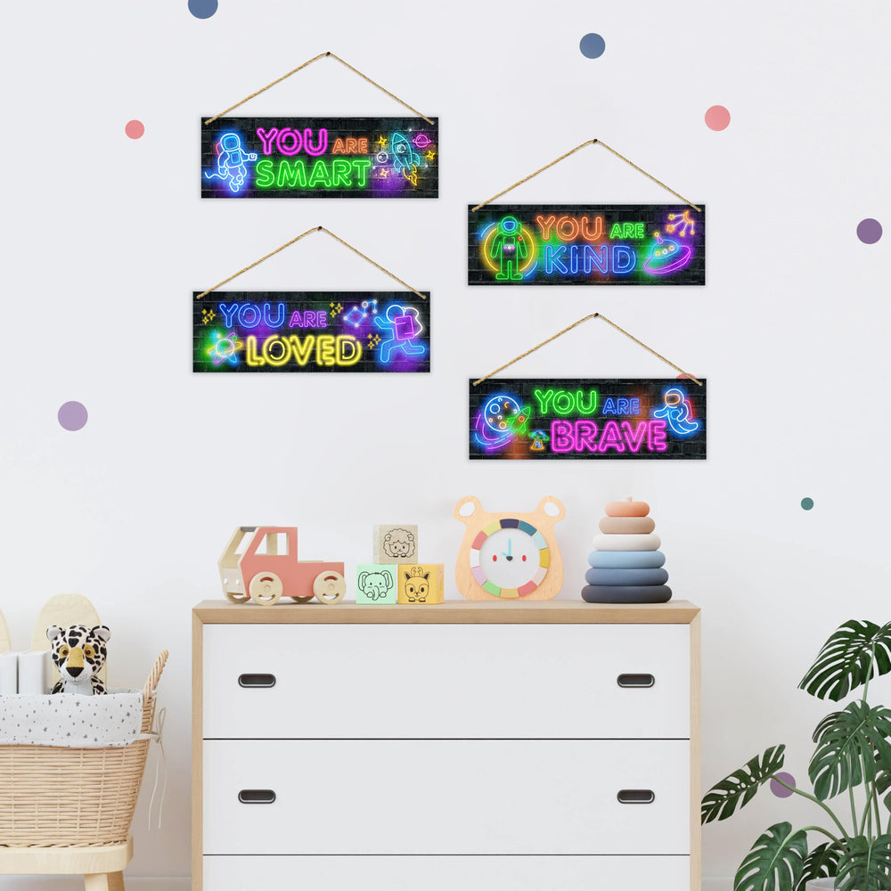 Dskly Playroom wall art provides bright color and focal point for activities.