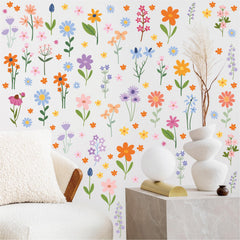 Dslalaly Vsco Flower Wall Stickers layered-garden-scene for quick, tool-free installation