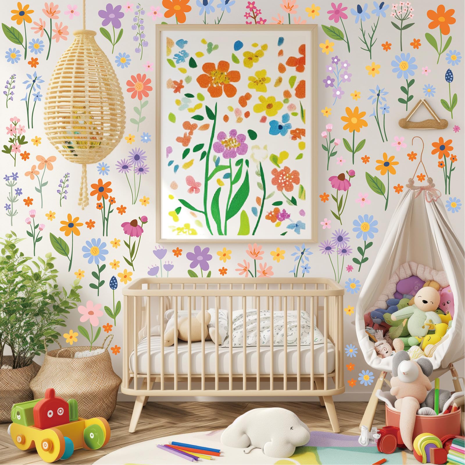 Dslalaly Vsco Flower Wall Stickers pastel-rose-tulip for soft, calming bedroom ambiance