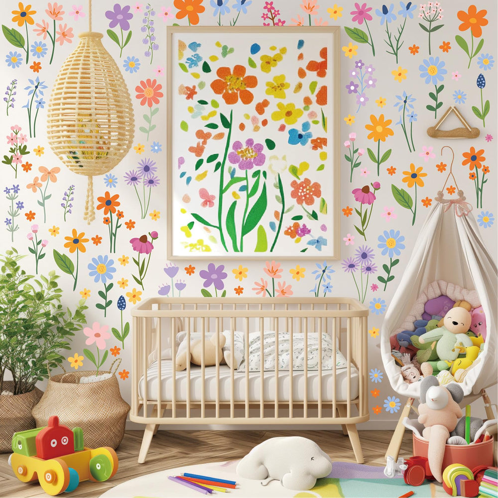 Dslalaly Vsco Flower Wall Stickers pastel-rose-tulip for soft, calming bedroom ambiance