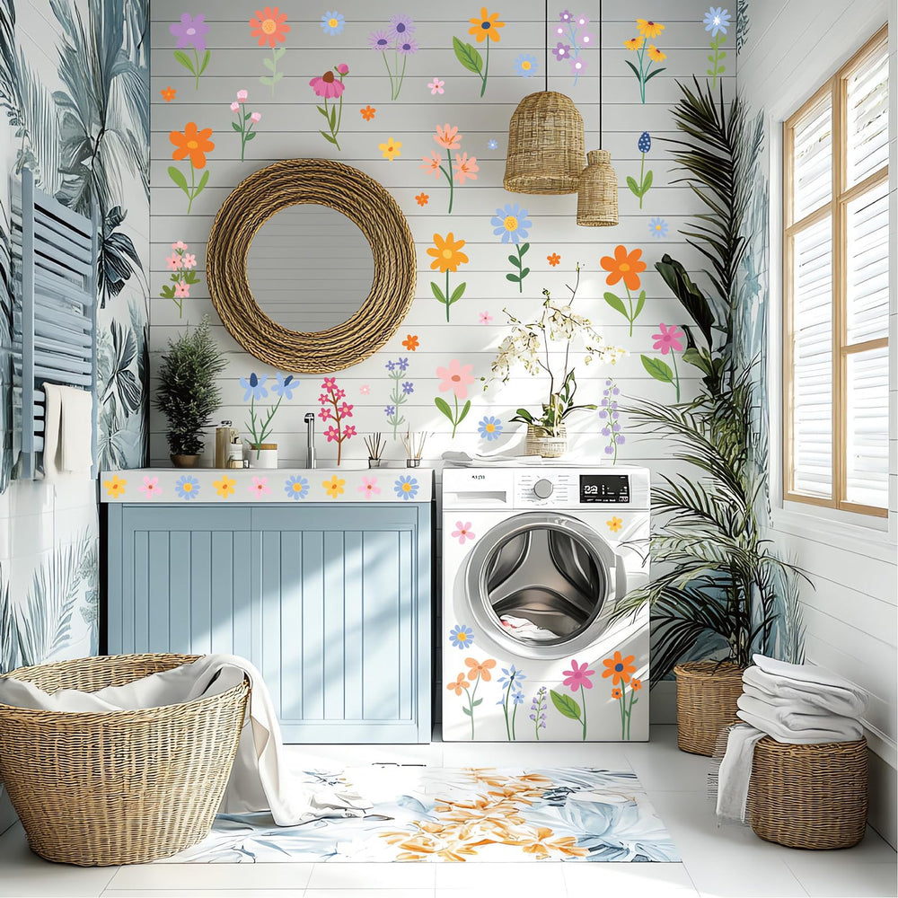 Dslalaly Vsco Flower Wall Stickers water-resistant vinyl keeps colors vivid longer