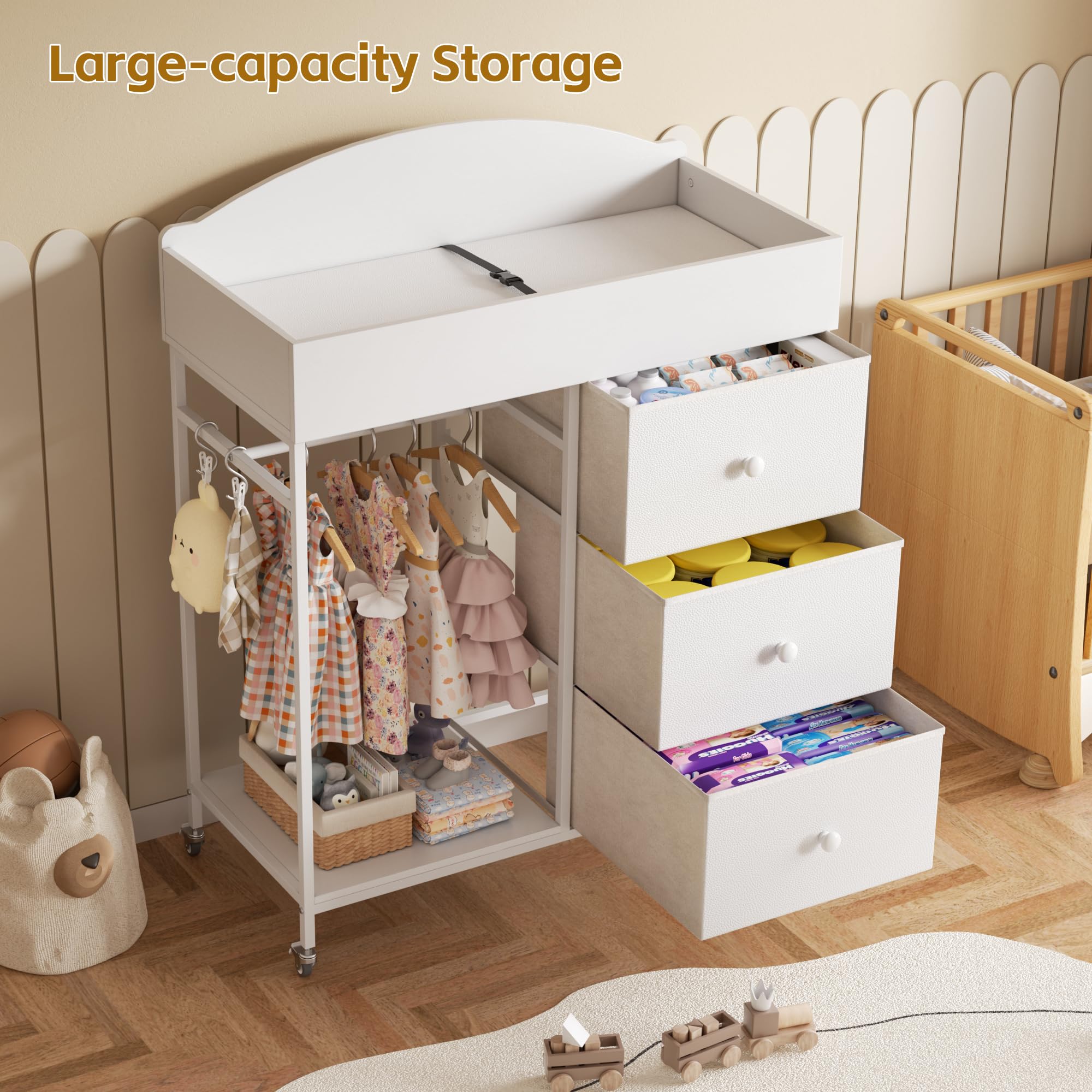 DTK ergonomic height dresser reduces back strain during changes