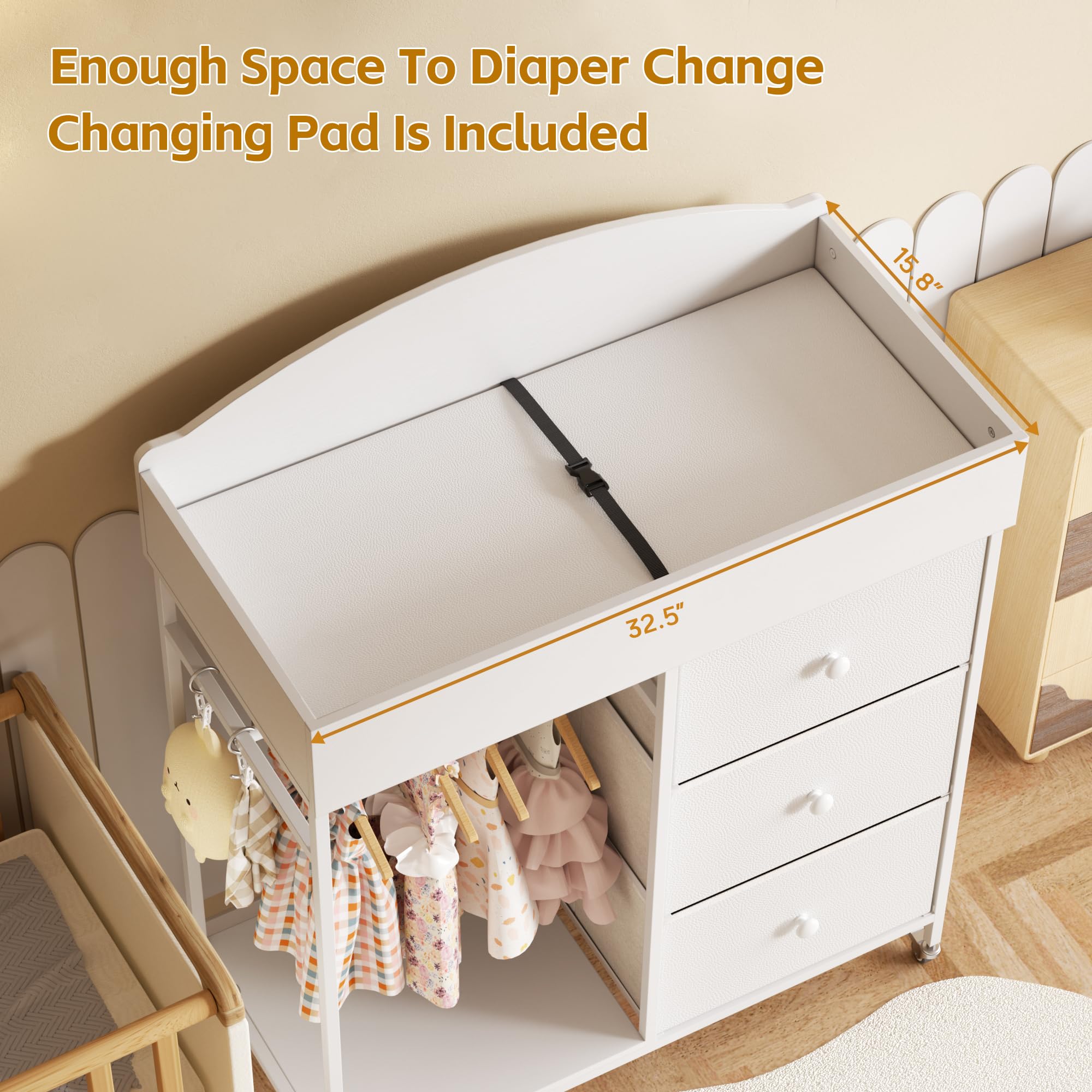 DTK open shelf for diaper storage and quick-access supplies