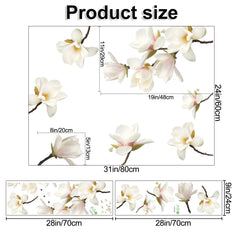 DTLIFEK 3D magnolia floral wall stickers in a bright space