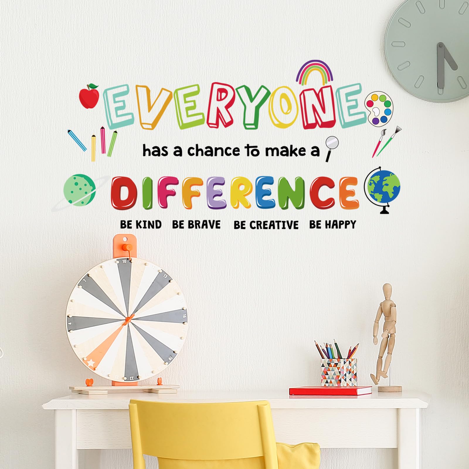 DTLIFEK be-brave wall art motivates kids during homework and play.