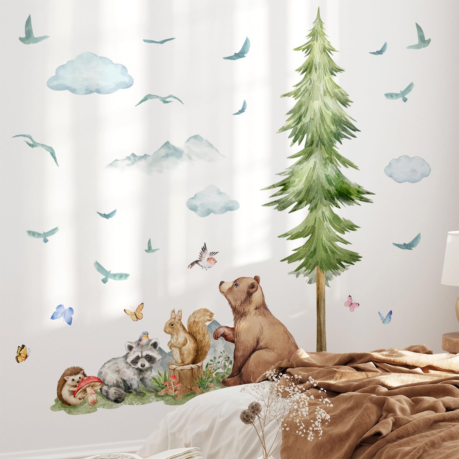 DTLIFEK green plants and clouds wall art suits playrooms and cozy corners.