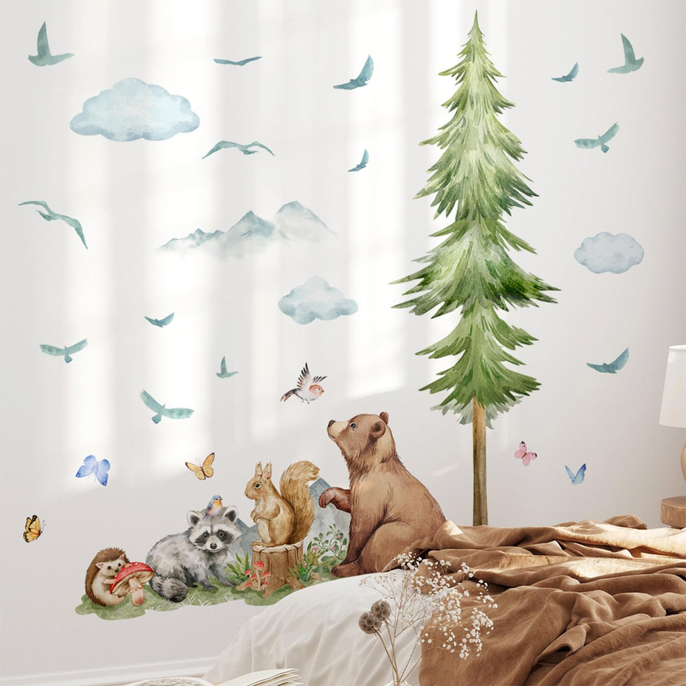 DTLIFEK green plants and clouds wall art suits playrooms and cozy corners.
